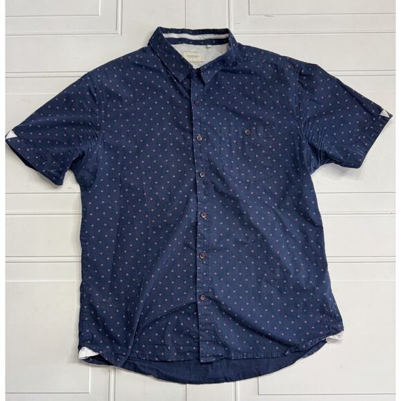 7 Diamonds Other - 7 Diamonds Shirt Mens Blue Geometric Red Floral Button Up Size Large L